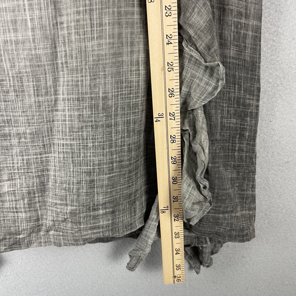 Koch Ruffle Mini Dress Womens Small Taupe Gray Shift Sleeveless Cotton Minimal - Picture 6 of 15